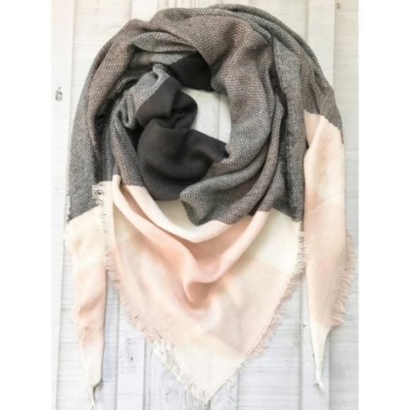 Accessories - Winter Blanket Fall Blanket Scarf Pink Gray